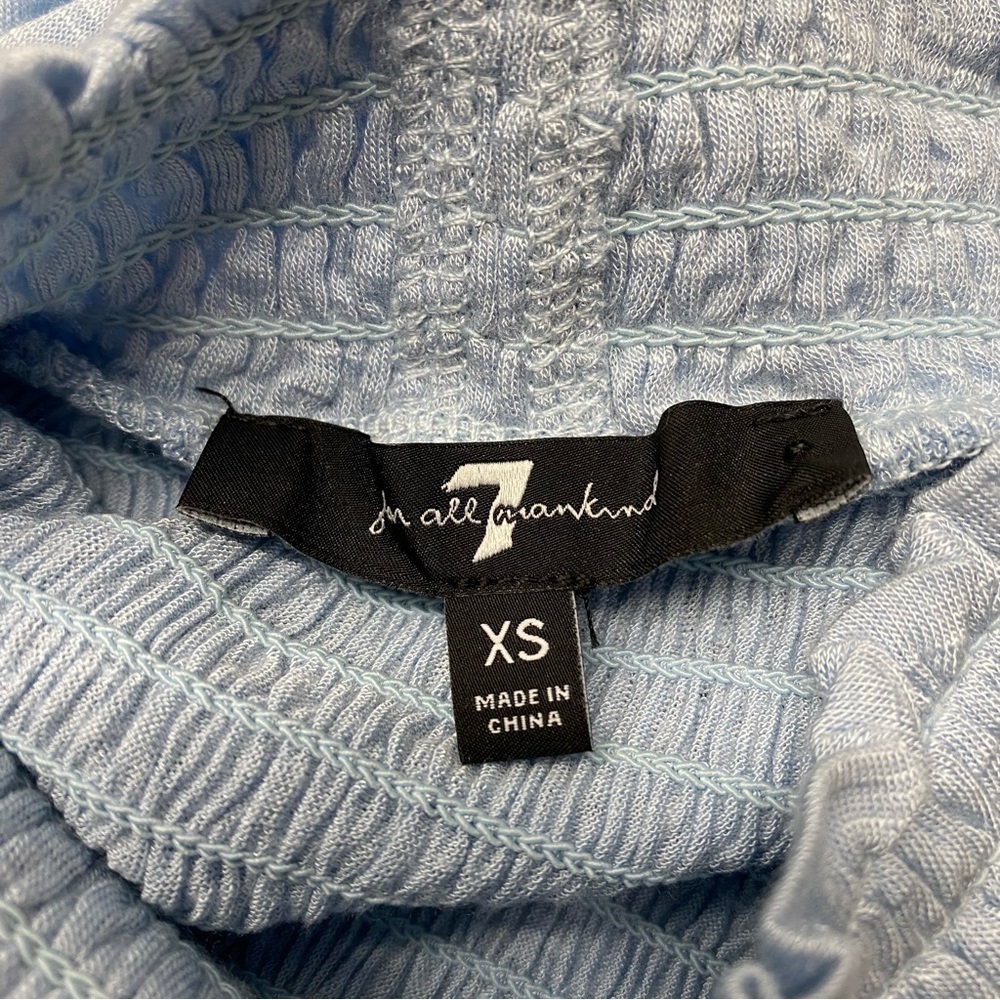 7 for all mankind blouse burnout smocked faux turtleneck - Picture 10 of 12